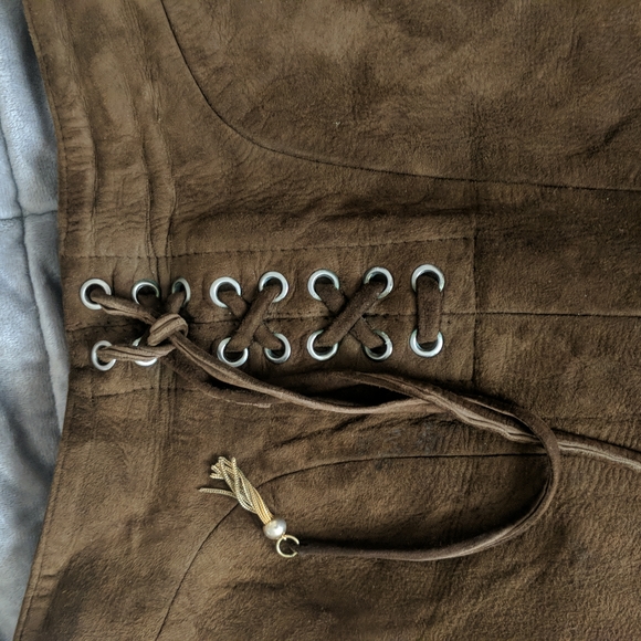 One of a Kind* Vintage handmade super supple leather or lambskin mini skirt - Picture 2 of 8